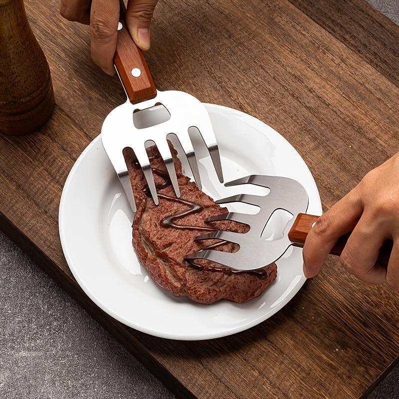 1pc Stainless Steel Bear Claw Meat Fork, Long Handle BBQ Fork, Food Safety Multi Purpose Meat Tearing Tool for Barbecue and Outdoor Cooking