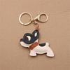 Entzückender PU-Leder Französische Bulldogge Schlüsselanhänger Anhänger Niedlicher Welpe Taschenanhänger Rucksack Hängend Auto Schlüsselanhänger Geschenke Modeaccessoires