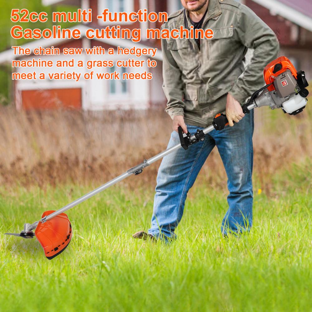 Multifunctional 5 In 1 Lawn Mower, 2-Stroke Gas Weed Trimmer, Cordless Hedge Trimmer, Telescopic Chainsaw Hedge Pruner Weeder