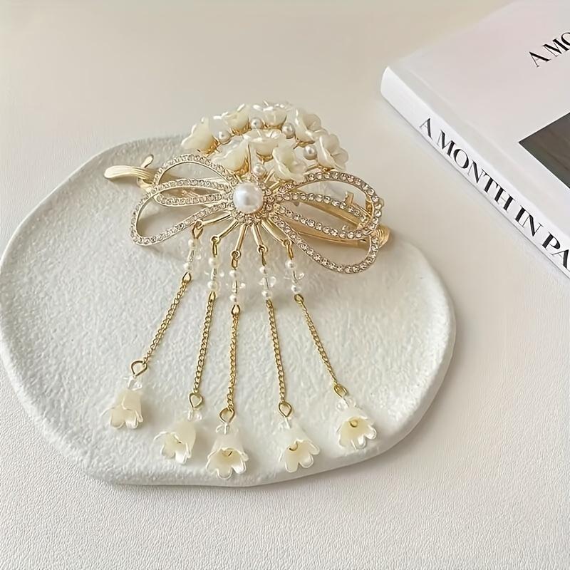 1PC Lily of The Valley Tassel Kink Clip Fully Matched Decorative Hairpin Alloy Hair Accessories
