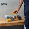 Talos Hardware Storage Box, with Handle Transparent Stackable Dust-Proof Organizer, for Tools Spices Art Supplies Office Accessories