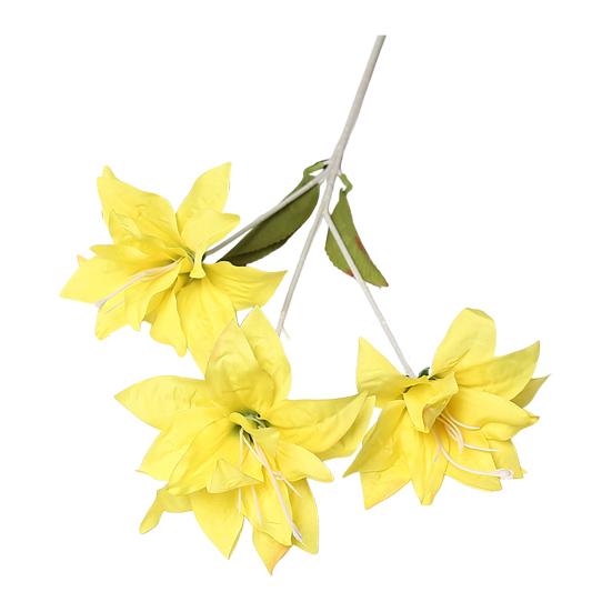 3 Heads Artifical Lily Flower Faux Lily Flower Arrangement Long Stem