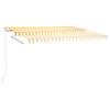 Manual Retractable Awning with LED Lights 400x300 cm Yellow and White