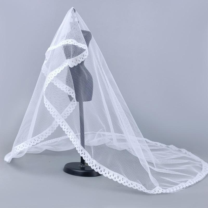 

Высокое качество, длинная фата ручной работы, свадебное платье для кукол Барби, свадебная фата для 1/6 кукол BJD, аксессуары, детские игрушки белый