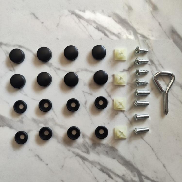 Universal Car Plate Mount Hardware Fastener Nut Car Number Plate Frame Holder Mounting Screws and Cover Caps Kit