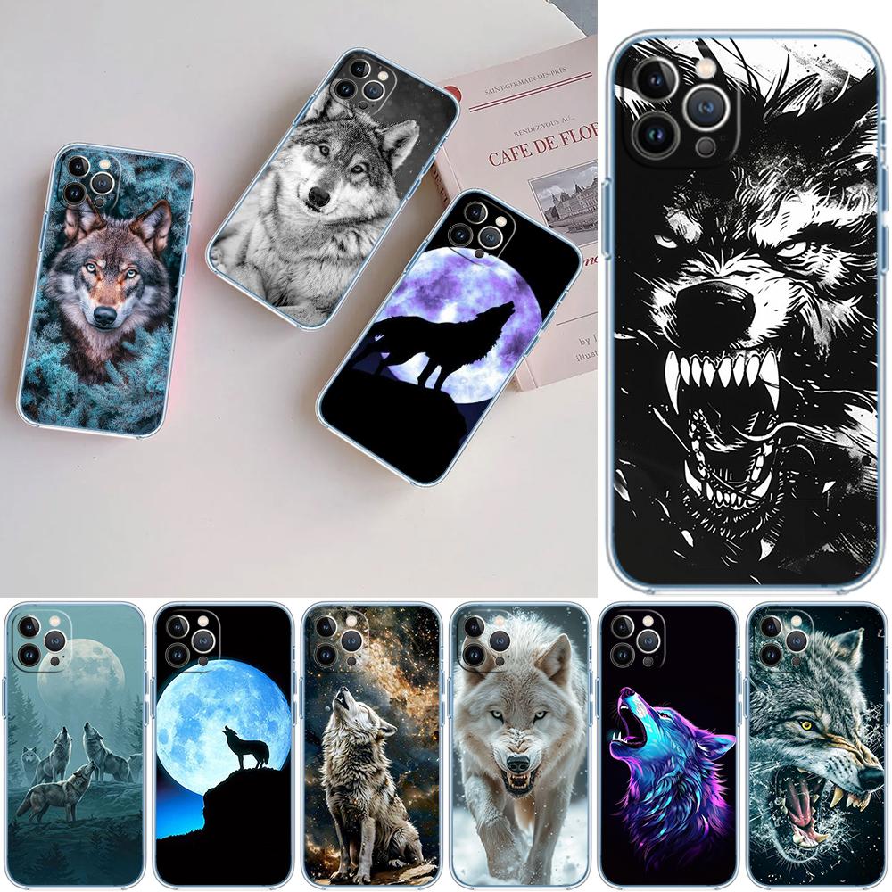 CJ8 Zvířecí Vlk Soft Shell Průhledný Kryt na Telefon pro Motorola Moto Edge 20 30 40 50 S30 Fusion Ultra Pro Neo Lite + G200 G23