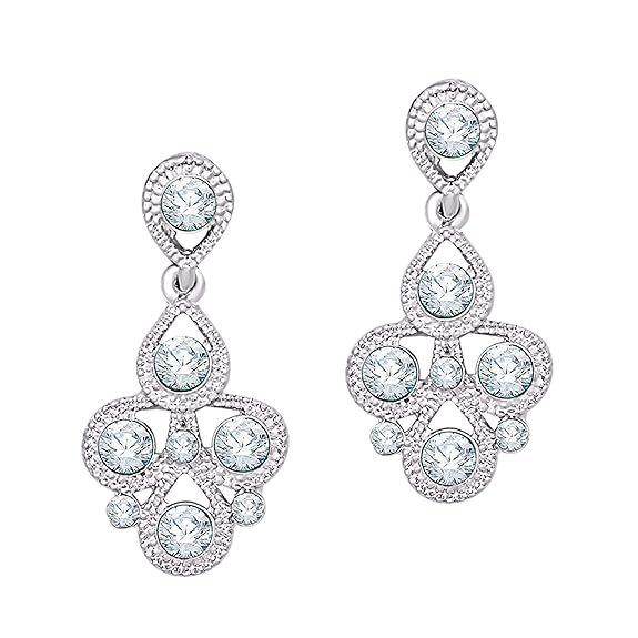 Women's Silver Plated American Diamond Necklace/Jewellery Set with Earrings
