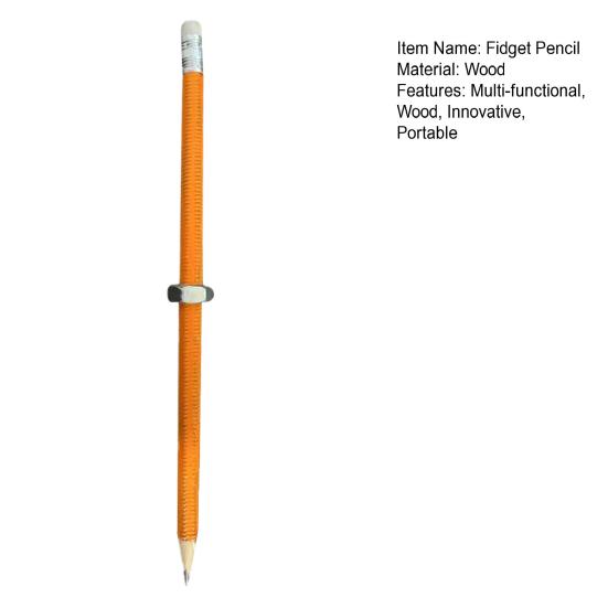 Wooden Threaded Focus Pencil Fidget Screw Nut Writing Tool for Kids Adults Stress Relief Anxiety Toy for School Office Travel