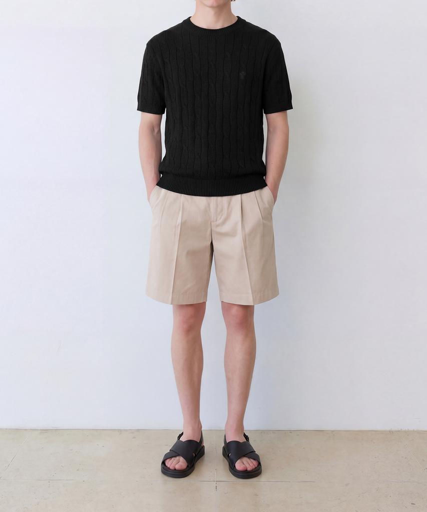 Edeunbeoleokeulleob High-Twist Linen Cable S/S Knit (Black)