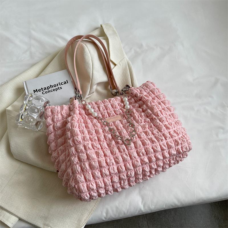 2025 summer underarm fold bubble shoulder bag women's large-capacity casual foreign style tote bag fashion women's bag