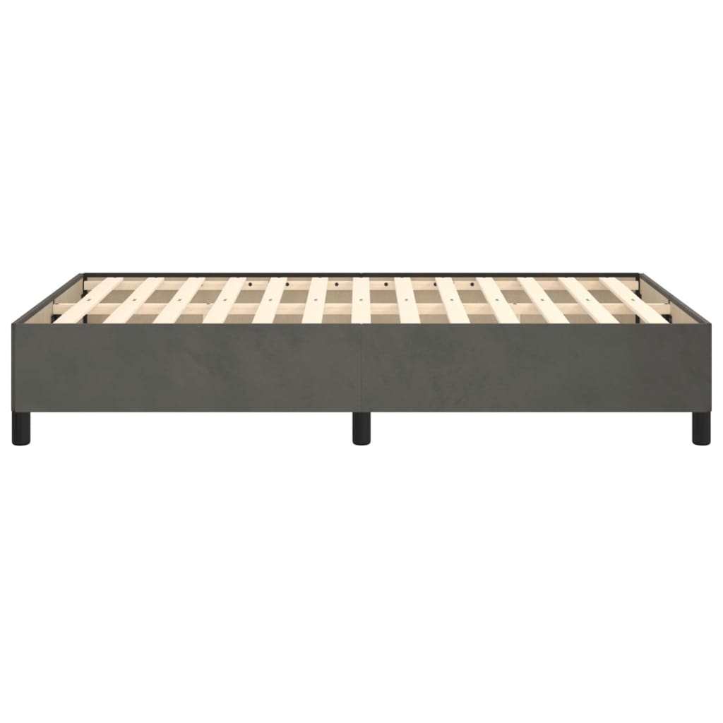 Bed Frame Without Mattress Dark Grey 120 X 190 Cm Velvet