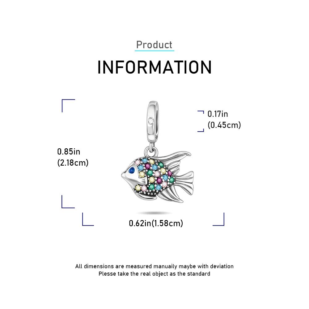 Charms Plata Blue Fish Ocean Charm Copper Plated For Charms Copper Plated Original Bracelet For Jewelry Making