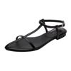 Fashion Women Flats Sandals Pointed Toe Narrow Band Design Sandals Ankle Buckle Strap Clip Toe Roman Style Casual Beach Ladies Shoes