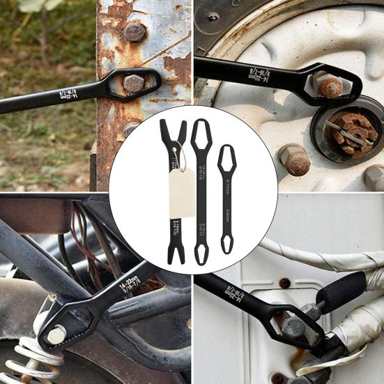 3Pcs Heavy Duty Wrench Double Ended Self-Tightening Wrench 3-22mm Extra-Long Multi-Functional Adjustable Universal Wrenches Home Repair Tools