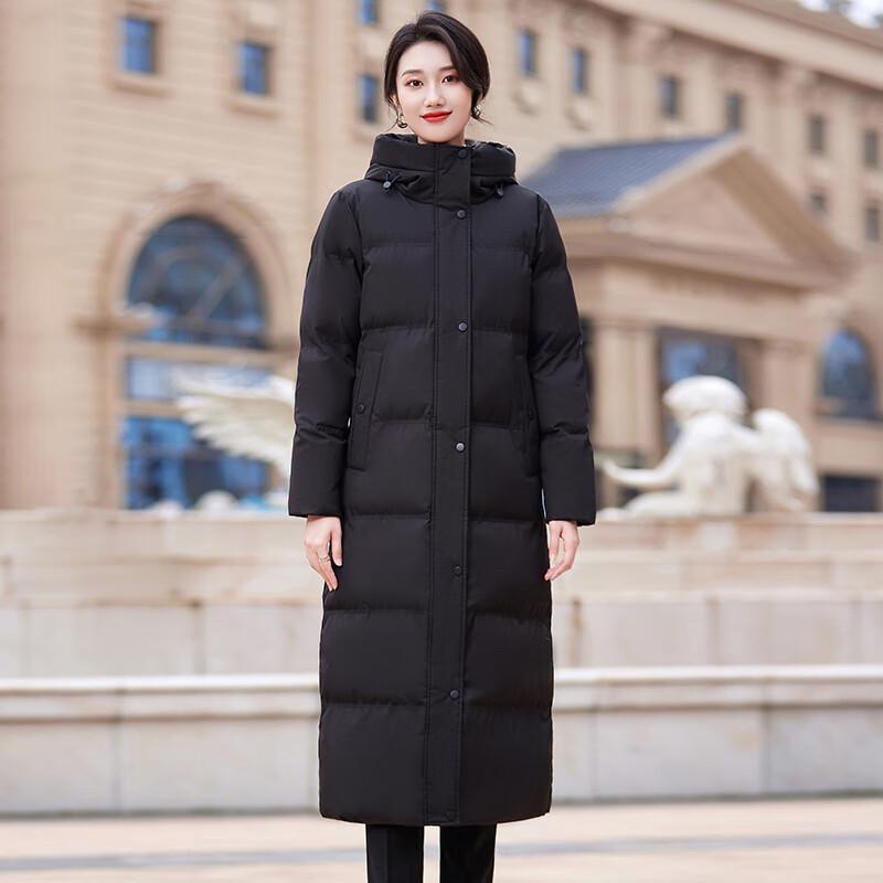 Teluoman Women's Long Hooded Winter Padded Jacket