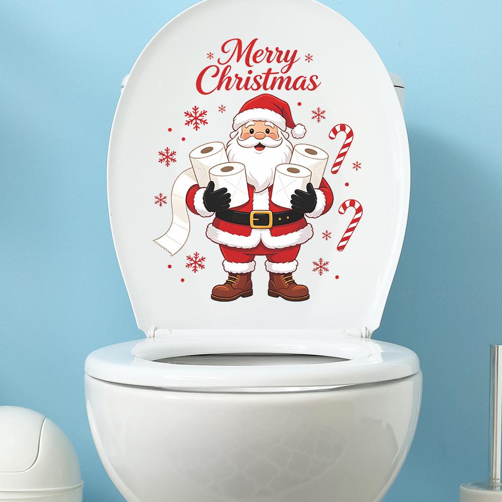 Merry Christmas - Fun Stickers - Santa Claus - Bathroom - Toilet Decoration - Wall Decor