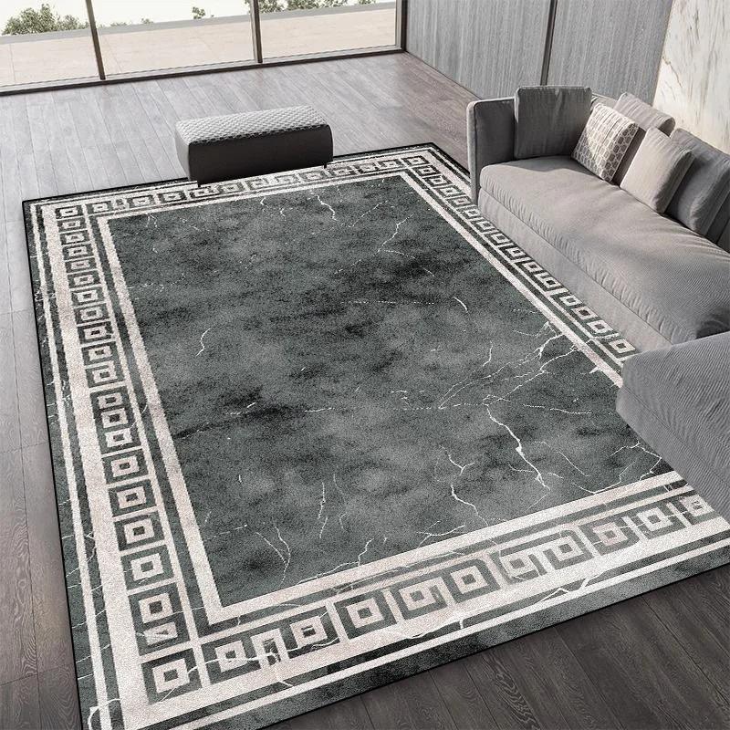 

Винтажный коврик с греческим ключом, серый геометрический бордюр, ковер для украшения дома, классический элегантный ретро-роскошный декор пола для гостиной 40X60CM