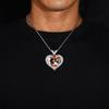 Heart-Shaped Hip Hop DIY Photo Pendant with Zircon Inlay – Customizable and Trendy