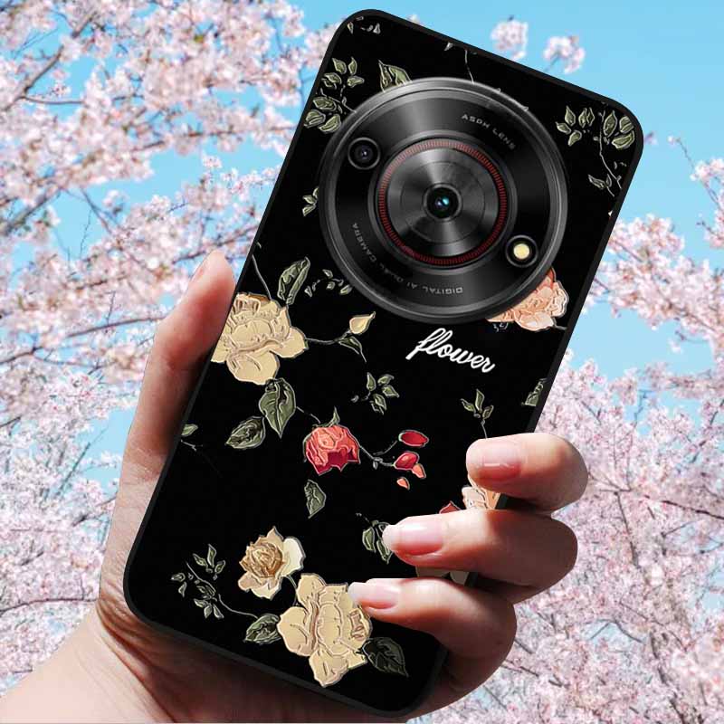 For ZTE Blade A75 5G 6.6" Cases 3D Relief Flower Soft Silicone Luxury Cover for ZTE Blade A75 5G 3D Phone Cases ZTE Blade Z2357N
