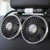 USB Car Fan Dual Head Cooling Air Fan Independent Switch 3 Speeds Adjustable Auto Headrest Cooler Fan For Rear Seat
