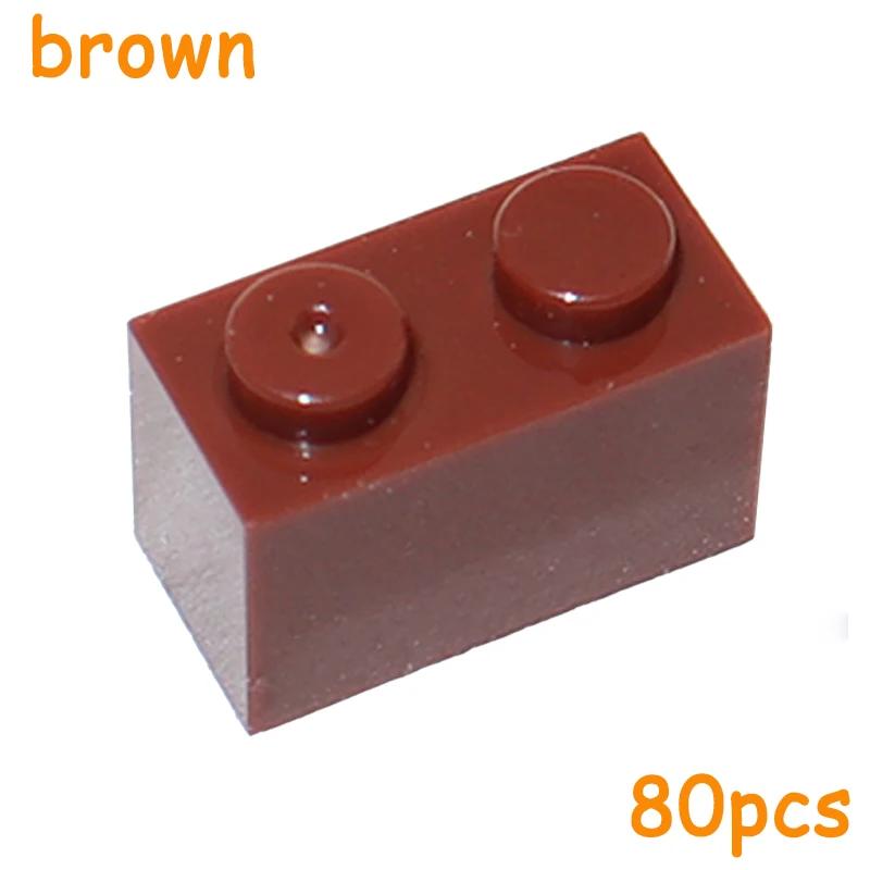 

Non-Toxic 80Pcs 3004 3065 1X2 Bricks Dots Thick Moc Assemble Particles 1*2 Building Blocks Diy Educational Creative Toy For Kids