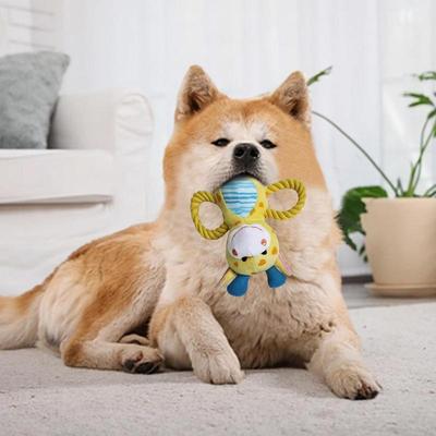 Dog Stuffed Toys Cute Animal Shape Pet Teeth Cleaning Sound Toy Interactive Puppy Rope Chew Toy Soft Crinkle Dog Toy For Mall