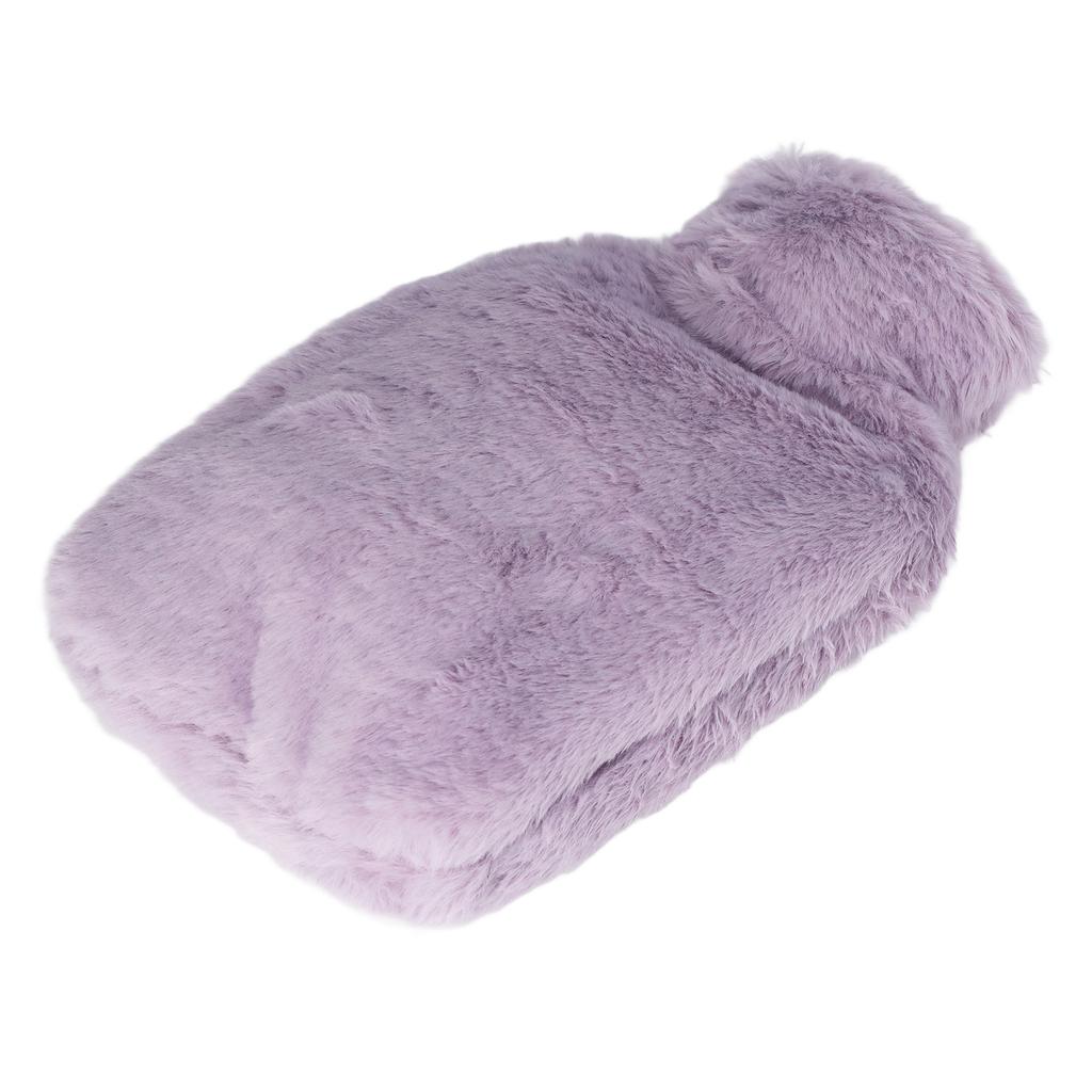 Hot Water Bag Double Insert Pocket PVC Liner Washable Cover 1000ml Capacity Warm Water Bag for Home Purple
