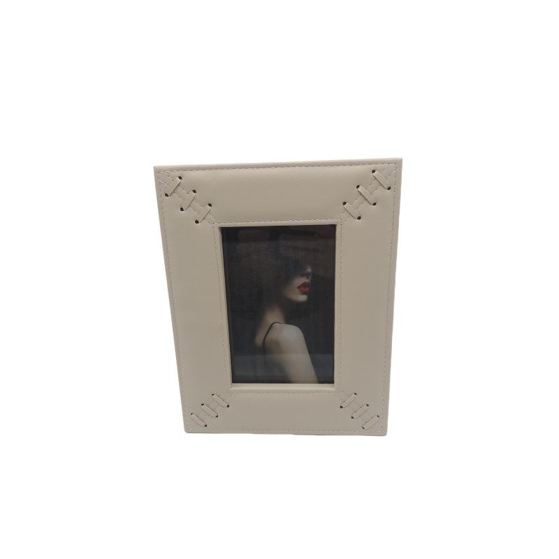 Moderner europäischer Leder-Fotorahmen für Zuhause und Büro (4x6/5x7)