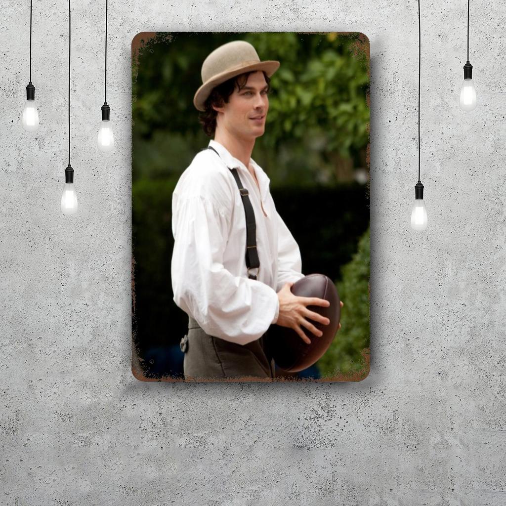 Damon Salvatore Decor Poster Vintage Tin Sign Metal Sign Decorative Plaque for Pub Bar Man Cave Club Wall Decoration