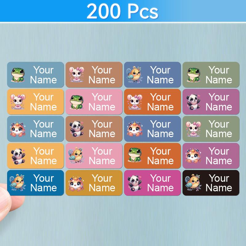 Custom Name Stickers - Personalized Waterproof Labels For School Books Pens Pencil Cases Coffee Cups | Fashionable Reusable