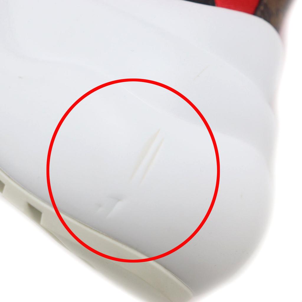 Great LOUIS VUITTON Sneakers Arclight Line Socks Red Black Yellow Nylon Mens 42 Used