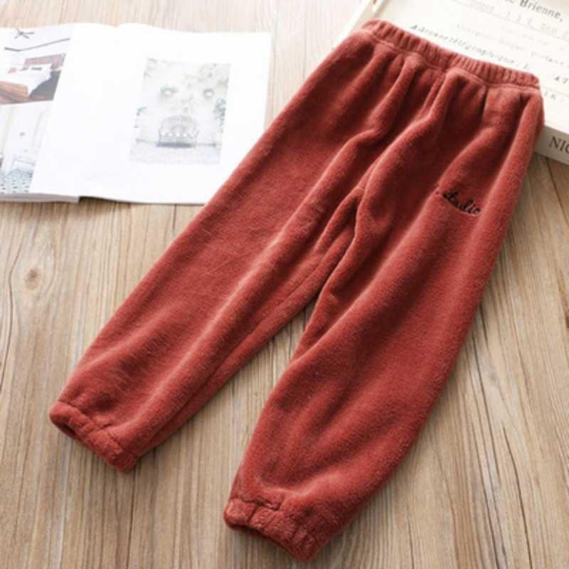 Móda Jaro Podzim Zima Dětské Kalhoty Baby Fleece Kalhoty Děti Chlapci Dívky Pohodlné Kalhoty Běžné Teplé kalhoty na spaní