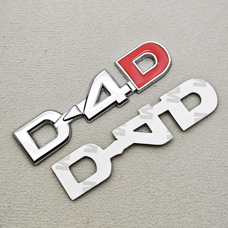 3D Metal Logo D4D Glossy Chrome Emblem Badge Decals Car Sticker For Toyota Camry Highlander Yaris Corolla avensis hilux Etc
