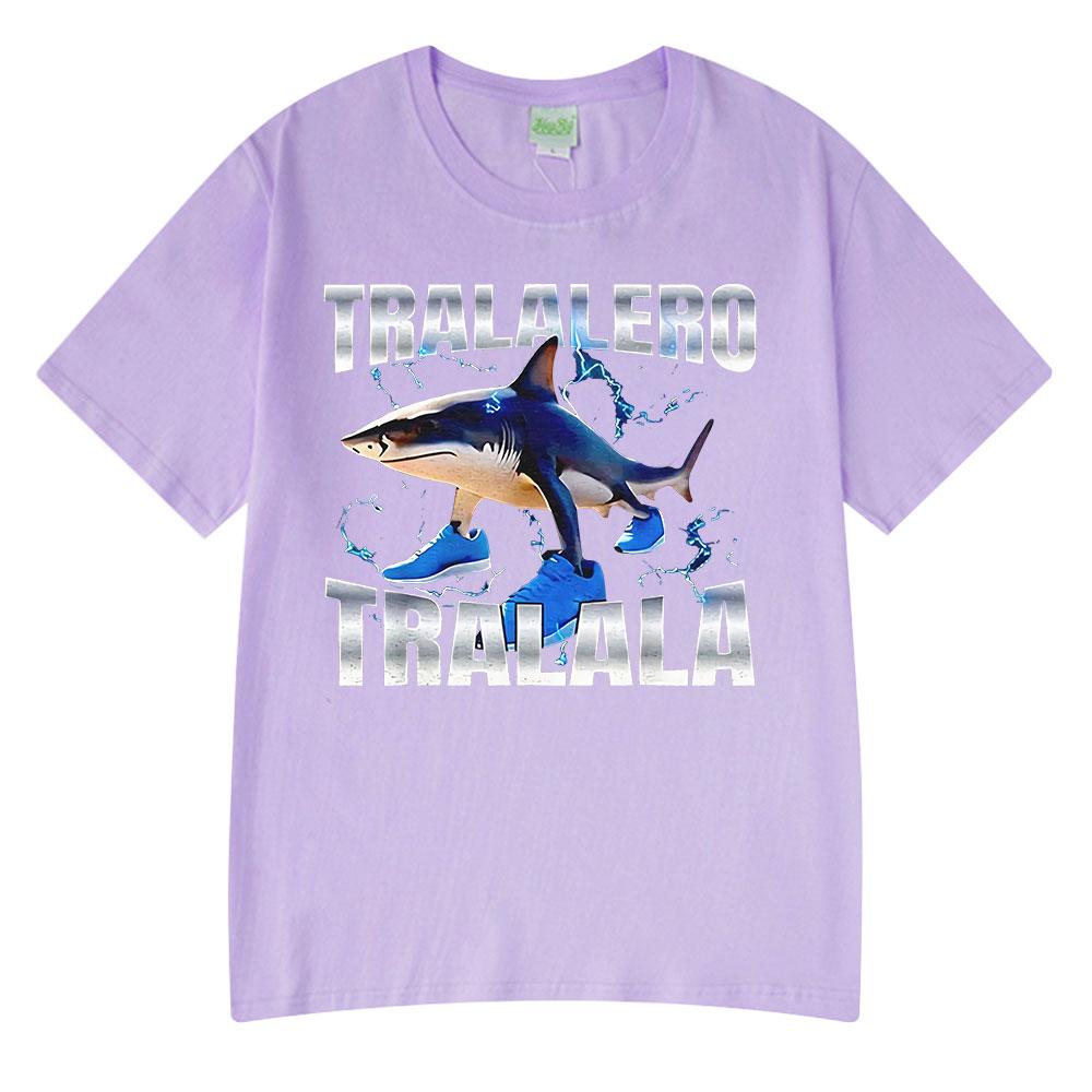 Tralalero Tralala Funny Humor Shark Meme T-shirt Men Women Clothes Fashion Gothic Vintage T-shirts Casual Oversized T Shirt Tops