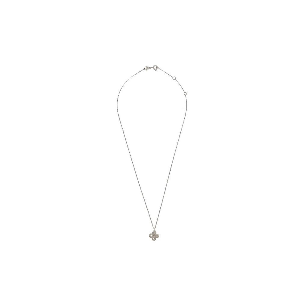 Tory Burch Clover Decoration Brass Crystal Cubic Zirconia Necklace Women necklace 155509-042