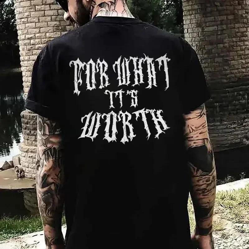 FOR WHAT IT S WORTH T-shirt, Retro Vintage Y2k Men Graphic Tees XXXXL