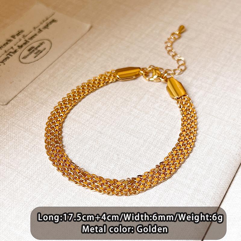 

2026 New Gold Colour Braided Metal Chain Bracelet for Women s Simple Style Accessories Summer Trendy Jewelry Bracelets For Girls