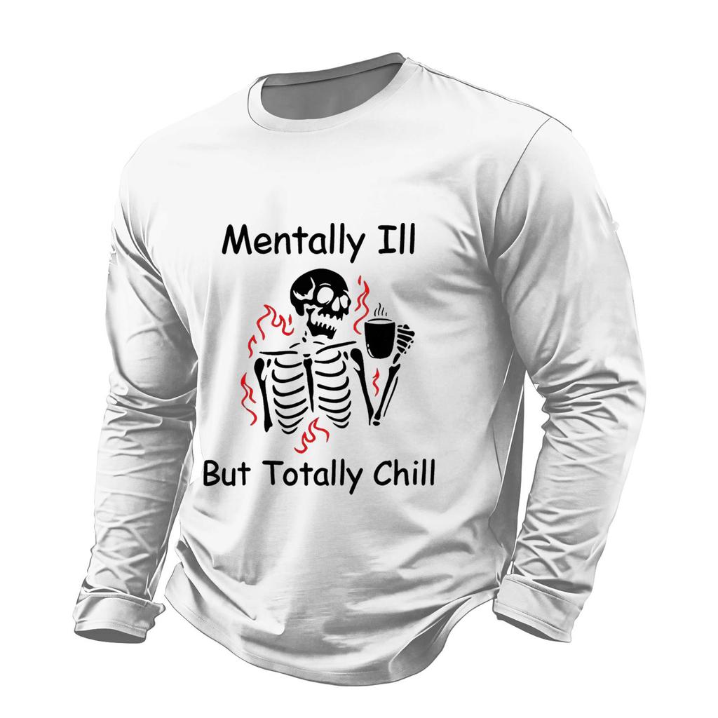 Men's Halloween Long Sleeve Crewneck Casual T-Shirt