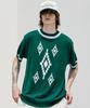 KND Navajo Pattern Loose Fit Ringer Half Knit Peacock Green