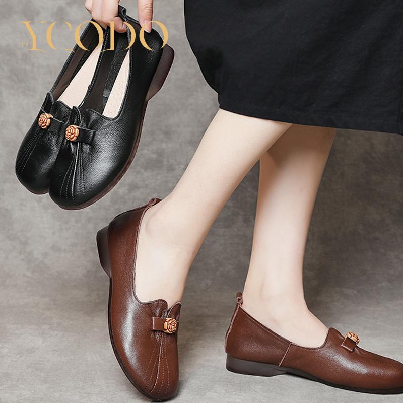 Women's Shoes Summer Soft - Soled Round - Headed Cowhide
