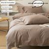 3pcs  100% Cotton Bedding Set Double Duvet Cover Set 220x240 Solid Twist Cotton King Size Bedding Set Quilt Cover Set