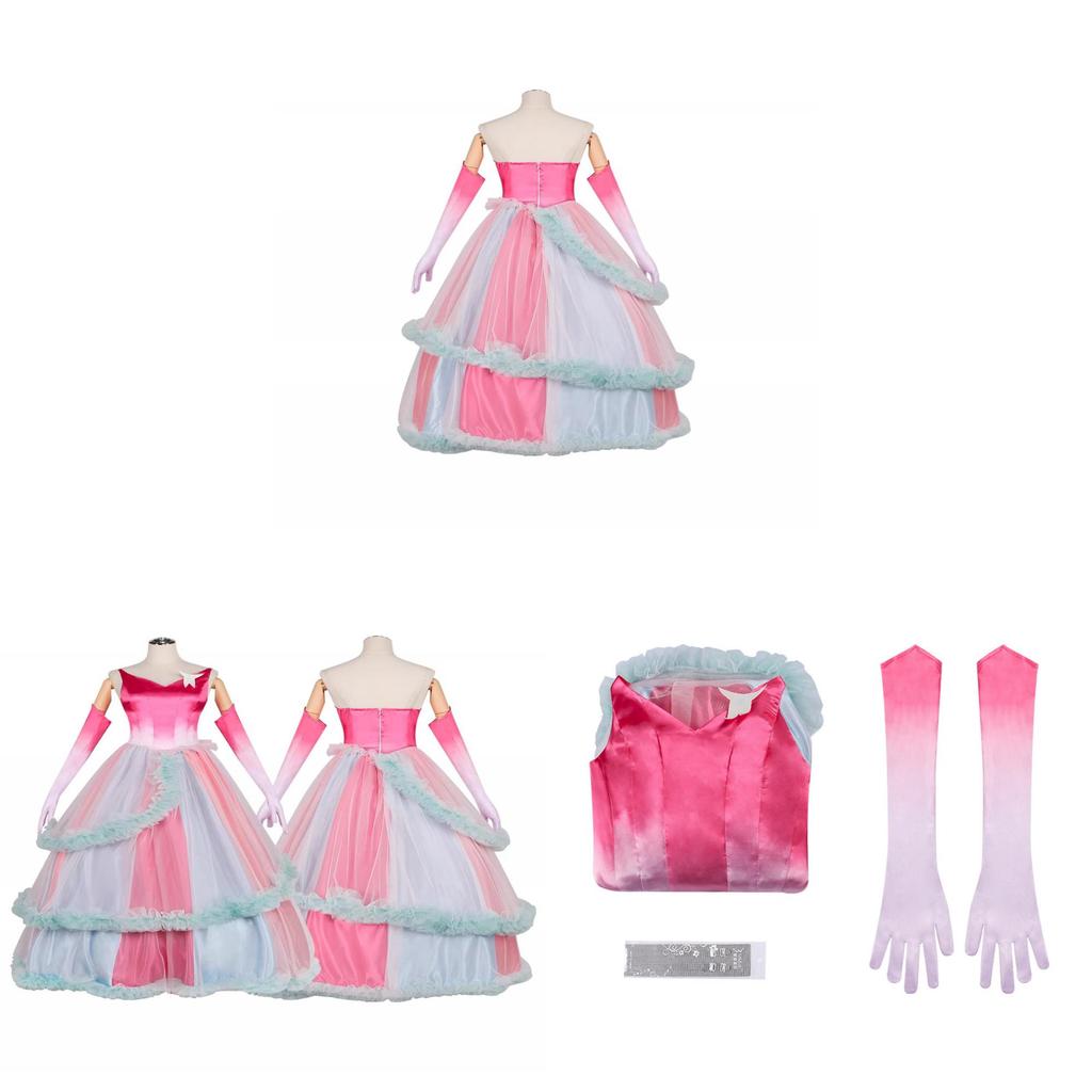 Wicked Glinda Cosplay Dress For Halloween Anime Role Play