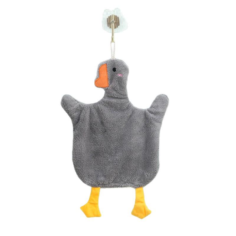 Cartoon Coral Fleece Quick-Drying Absorbent Hand Towels - Odor-Free Hanging for Kitchen & Bathroom