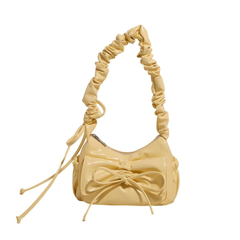 Bag women 2025 new design sense niche fashion messenger bag popular this year pleated armpit small square bag