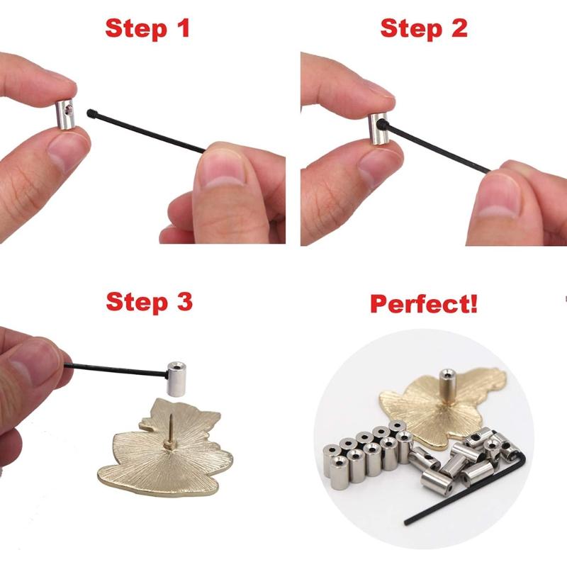 Pin Keepers Pin Locks Pin Backs Locking Clasp Locking Pin Keeper Backs with 1 Wrench and 10 Pieces Blank Pins