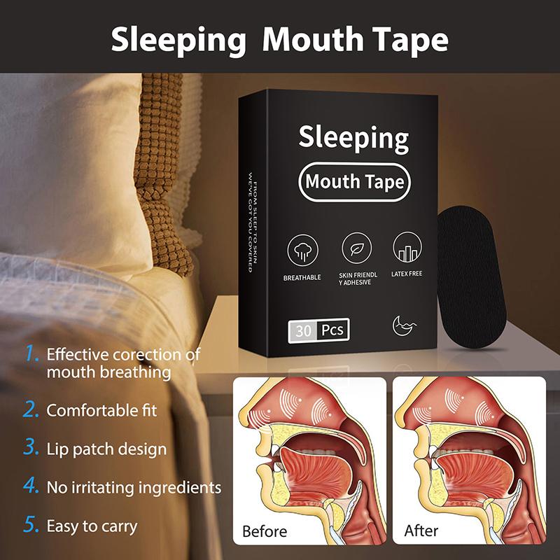 30Pcs Anti Snoring Sleep Mouth Tape Best Breathing Nasal Strips Medical Grade Improved Sleeping Keep Mouth Close Prevent Snoring