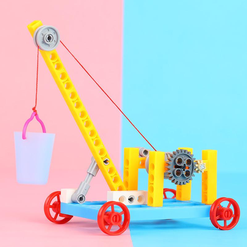 Kran Modell STEM Technologie Gadget Kinder Wissenschaftsspielzeug Physikalisches Plastik Ingenieurfahrzeug Lernspielzeug für Kinder