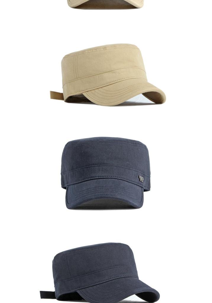 Men's Fashionable Cotton Duckbill Cap - Flat-top, Korean Style Military Hat for Spring/Autumn, Outdoor Sun Protection and Sport.