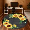 1 Stück Sonnenblumenkranz Runder Stuhlunterlage Teppich - Rutschfest, Bodenmatte für Büro, Schlafzimmer und Innendekoration c1125010