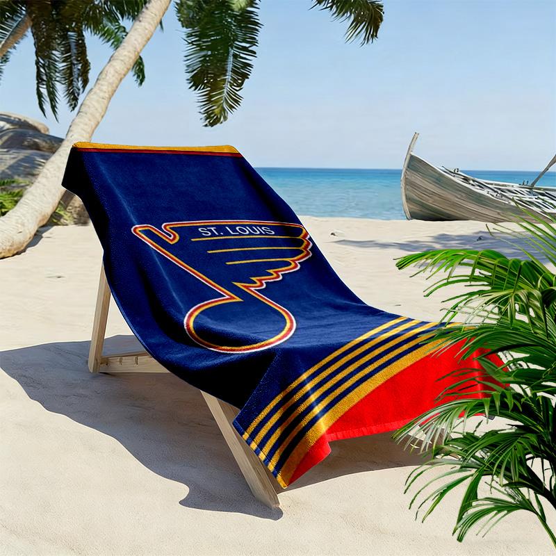 St. Louis Blues Logo Print Beach Towel, Large Soft Quick Dry Towel for Beach Camping Swimming